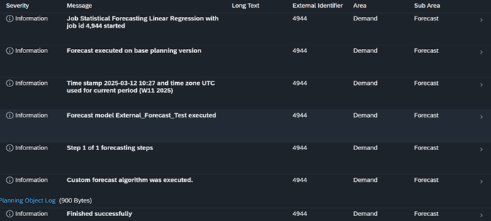 Logs In IBP Forecast Model