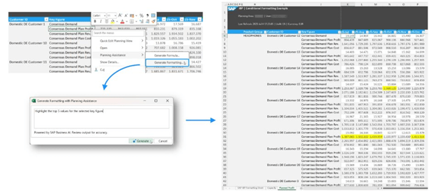 AI assisted forecasting rule setting screeshot
